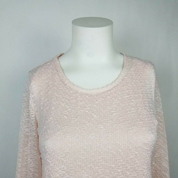 Style & Co Womens Sweater Pink Lace Inset Size L - Picture 2 of 9